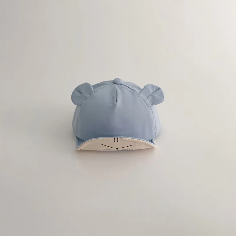 Cartoon Cute Bear Ear Baby Baseball Cap Summer Cotton Peaked Hat for Infant Boy Girl Embroidered Adjustable Kid Sun Hats아기모자