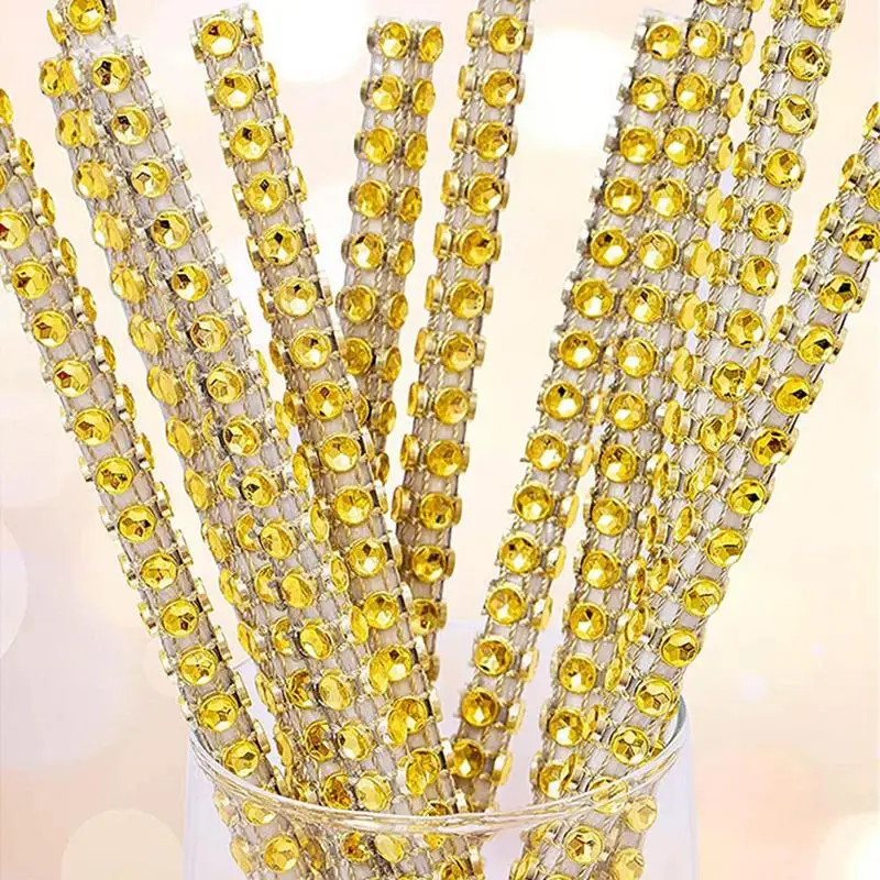 Apples Stick Bling Stick 30Pcs Bling Candy Sticks With Rhinestones Diamond Mesh Wrap Rhinestone Lollipop Treat Sucker Sticks For