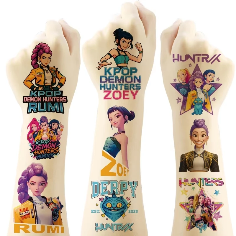 ﻿   20 قطعة/المجموعة الوشم ملصق شيطان لطيف رومي الكرتون Kpop شيطان الصيادين المؤقتة للماء الوشم ل مضحك حزب هدية