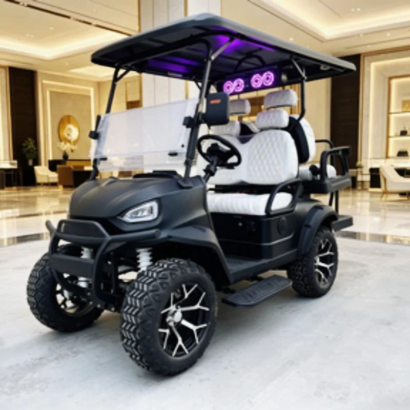 

Best Factory Custom Color Logo Off Road Vehicle 4 Seater Hunting Electric Golf Cart With 14-Inch Off-Road Tires Sound Bar