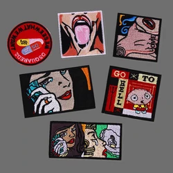 Japońskie anime Sexy Girl Lips Letter Iron on Patches Hip Hop Haft seize sb. na gardło Naszywka Odzież Diy Aplikacje