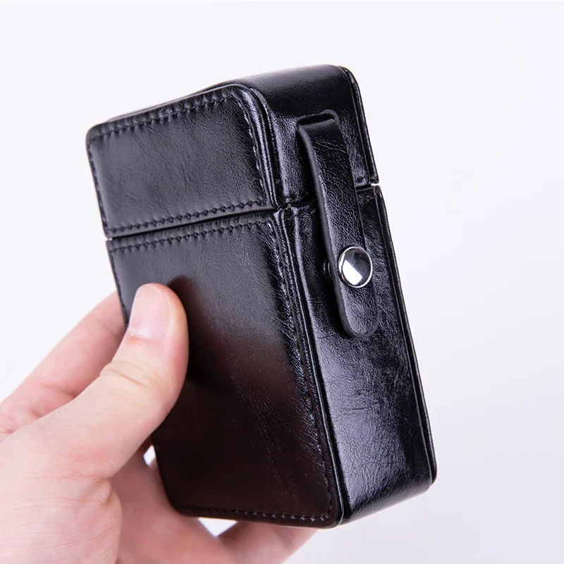 

5 Colors 20 Sticks PU Leather Case Holder Pocket Cigarette Box Container Capacity Lighter Sleeve Gadgets for Women Men