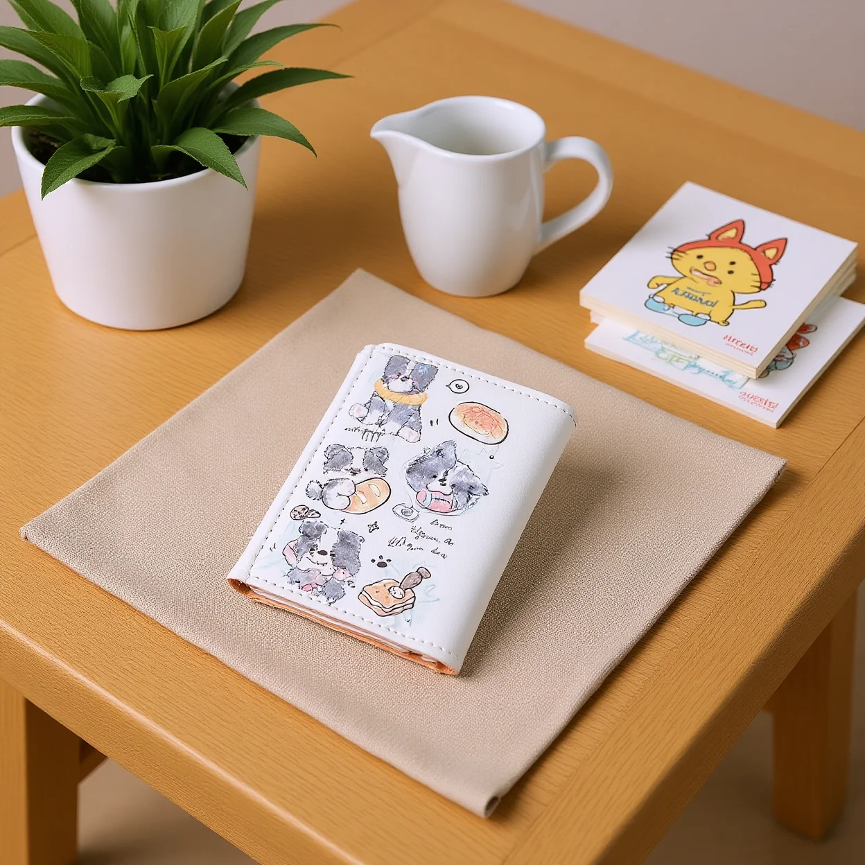 Cute Cartoon Wallet Lightweight Women'S Short Wallet Pu Leather Wallet Cartoon Printed For Campus Life Daily Carry Daily Outings