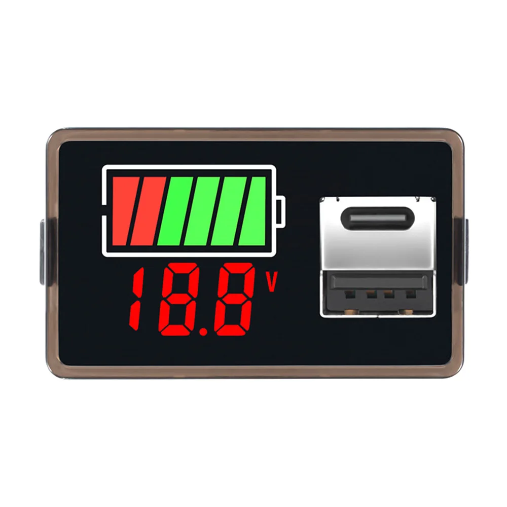 DC 8-100V Car Battery Charge Level Indicator 12V 24V 36V USB Lithium Battery Capacity Meter Tester Display LED Tester Voltmeter