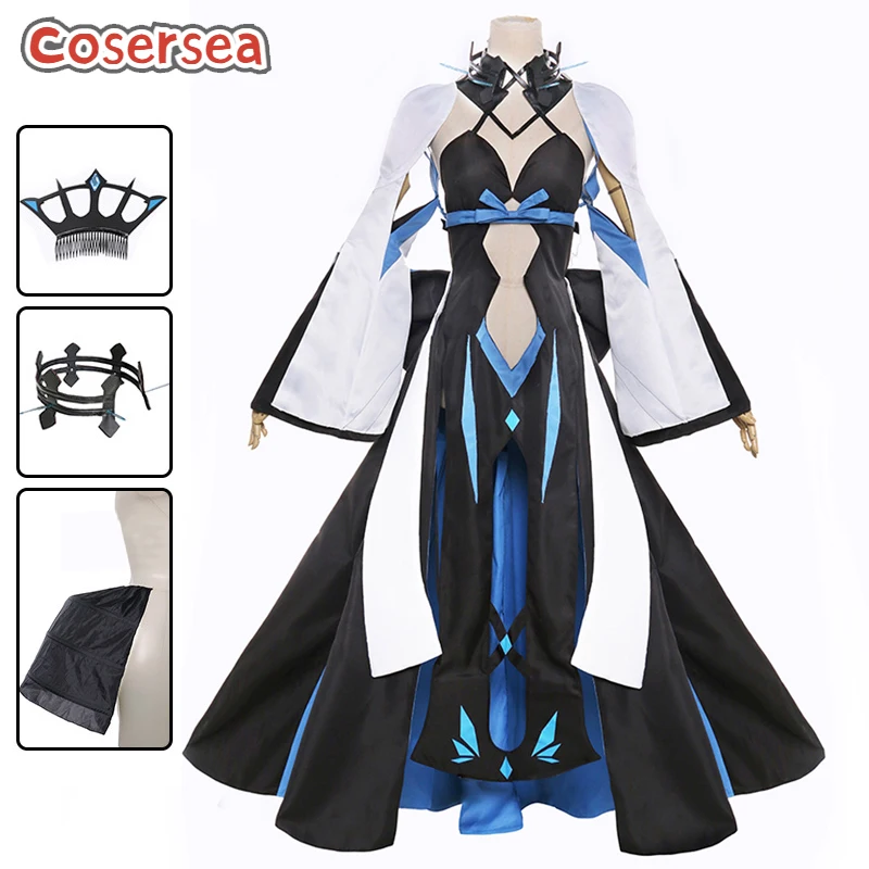 

Cosersea Morgan Cosplay Costume Game Fate FGO Morgan Costume Sexy Women Black Dress Uniform Role Play Halloween Outfit Fullset