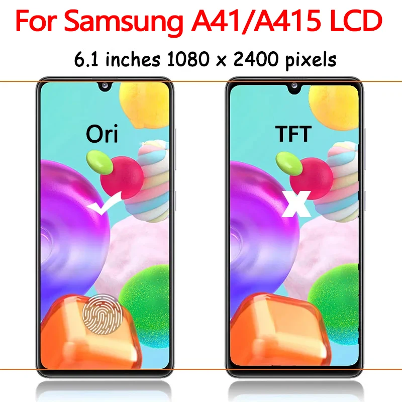 100% Test For Samsung  A41 A415 A415F A415F/DS LCD display Screen Touch panel Digitizer Assembly For Samsung A415 Display