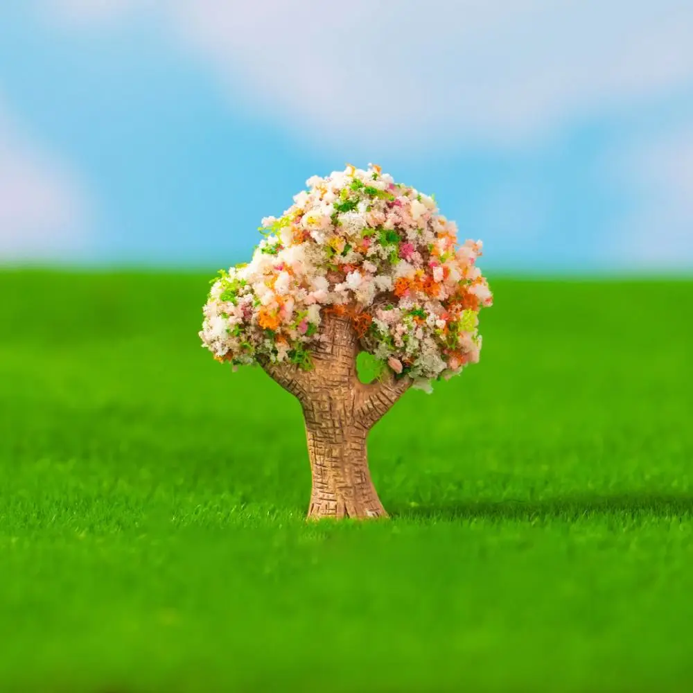 Mini pianta di albero artificiale Micro-ornamenti di paesaggio fiori di ciliegio resina smaltata Rockery decorazione realistica per la casa