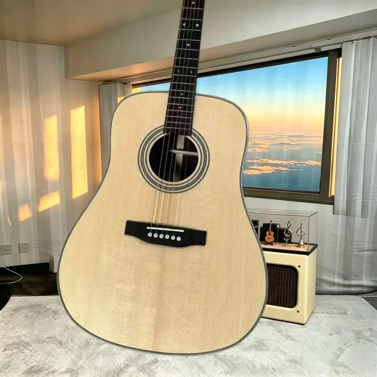 D28 41‑Inch Dreadnought Natural Acoustic Folk Guitar Spruce Top Mahogany Back‑Sides Beginner Sing‑Play Practice Guitar Adults