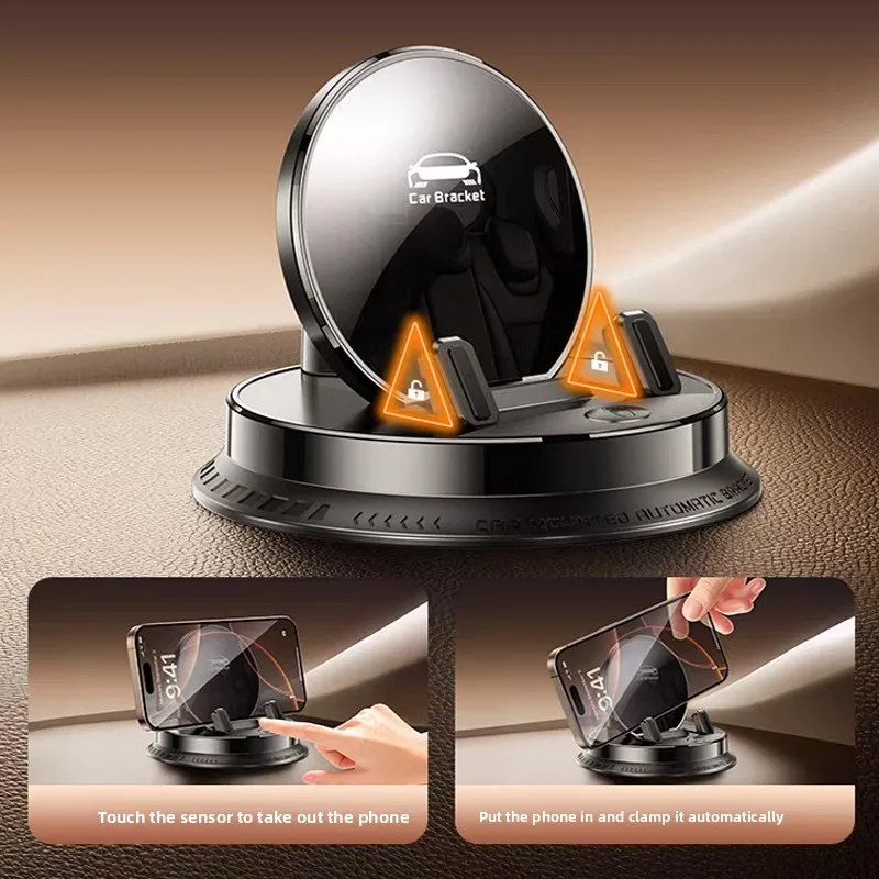 Electric Auto Scal Car Mobile Phone Holder Car Mount Cell Phone Holder Support For Car,360° Rotatable Dashboard With TouchButton - náhled 3