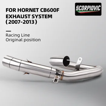 Motorcycle exhaust pipe full system lossless installation Slip-On mid-end Slalom connecting pipe Hornet CB600F CB600F