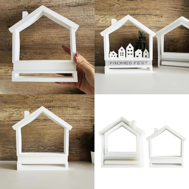 Stylish House Shaped Bases and Decors Items Mould Versatile House Designs Silicone Mould for Making Stands and Ornaments