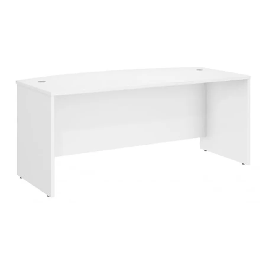 

Bush Business Furniture Studio C 72W x 36D Bow Front Desk in White, Computer Table for Home or Professional Office