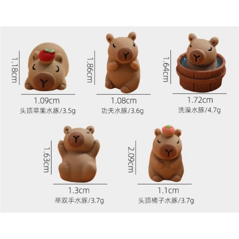 Kapibara Desktop Figurine DIY Decor Lucky Bath Sleep Play Family Room Miniature Model 3pcs  Home Desktop Decoration Crafts