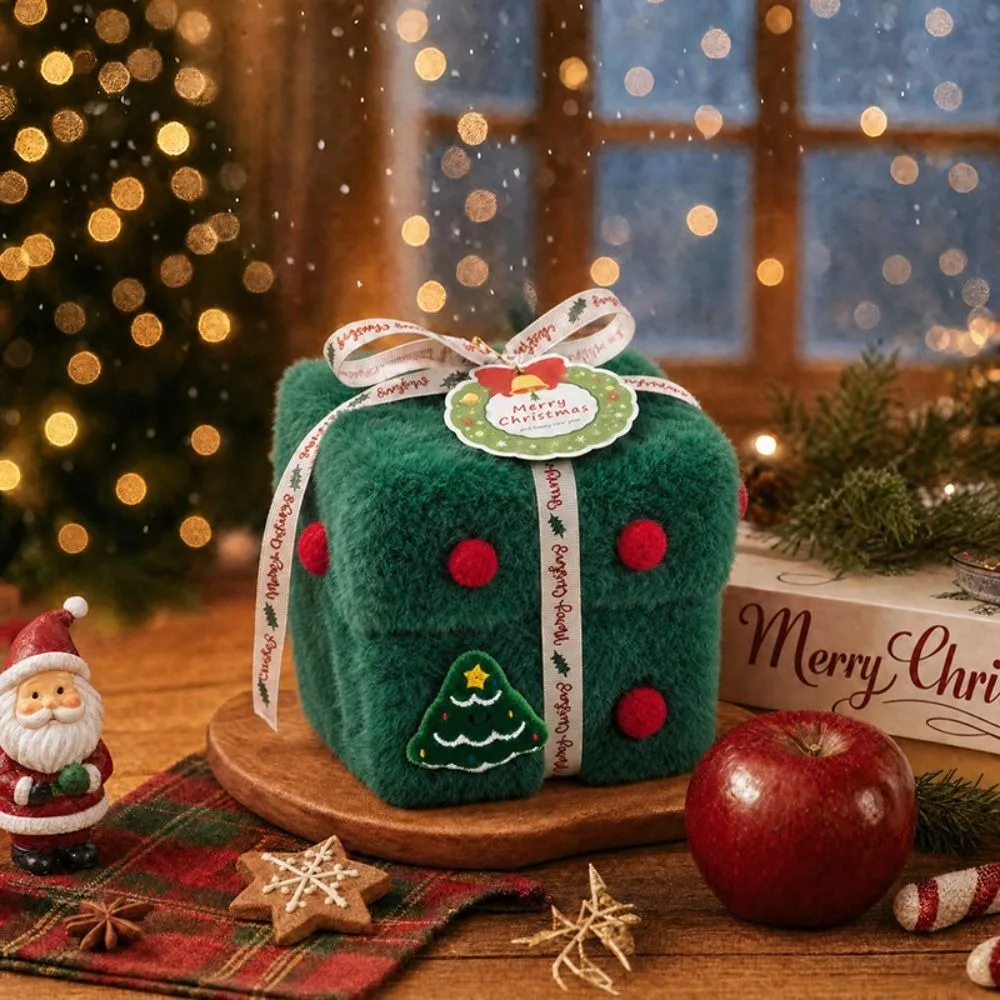 Velvet Christmas Packaging Box Thick Velvet Fabric High-End Christmas Eve Gift Box Xmas Velvet Gift Box Christmas Decoration view 3
