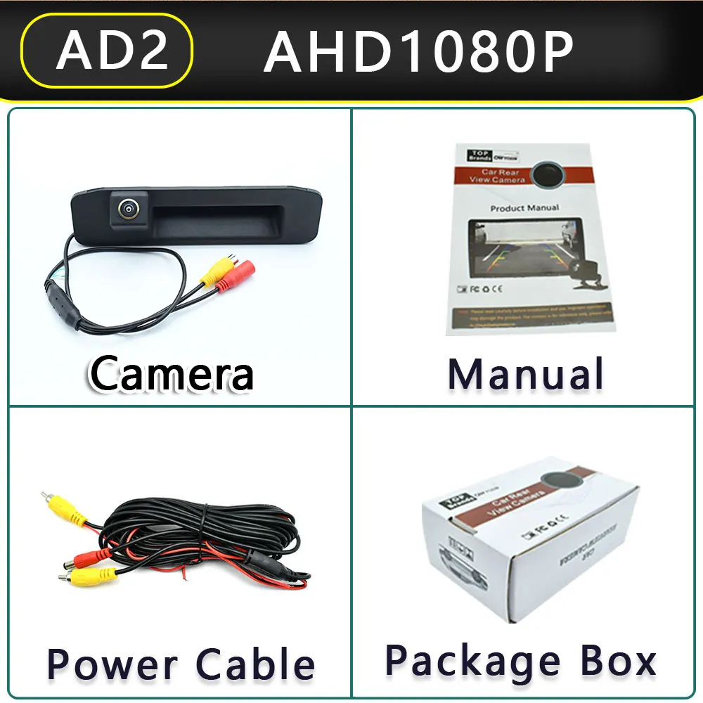 1920*1080P  170° Golden Lens Trunk handle Vehicle Rear View Car Camera For Mercedes Benz ML350 W176 W205 X156 GLK X204 Monitor
