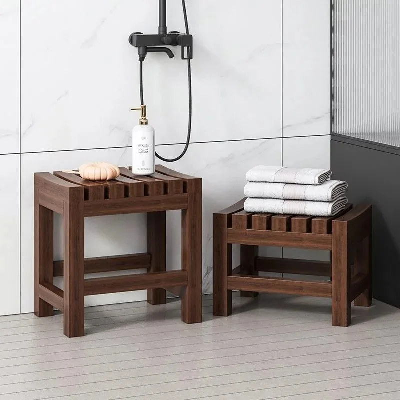 Bathroom Bathing Stool Solid Wood Bench Home-use Multi-functional Bathing Stool Non-Slip Stool Living Room Ottoman New Arrival