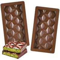 Silicone Chocolate Bar Mold Thick Break-Apart Design Rectangle Molds for Pistachio Dubai Style Candy Bakery Accessories