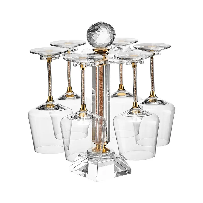 

Gold Crystal Red Wine Glass Set Rotary Decanter