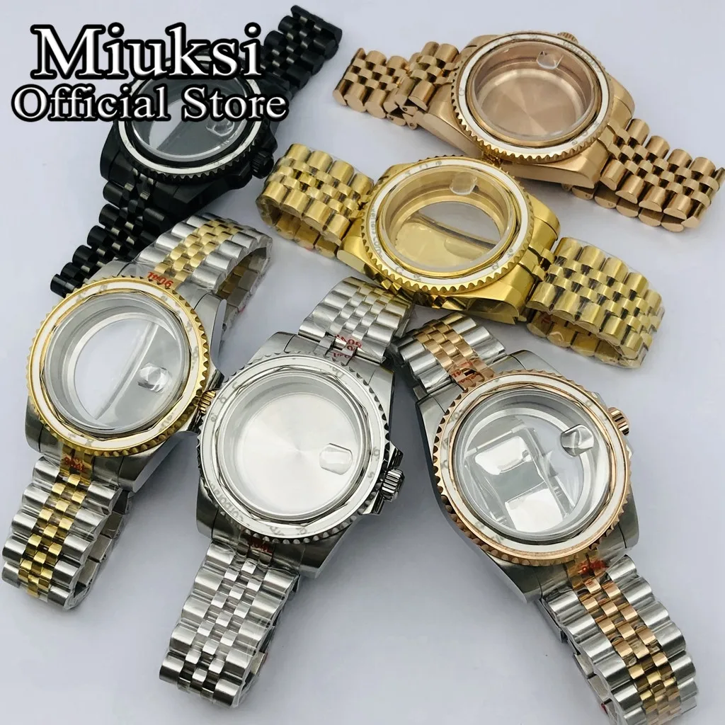 Miuksi 40mm sterile watch case sapphire glass fit ETA2824 2836 NH35 NH36 NH34 Mingzhu DG2813 3804 Miyota8215 PT5000 movement