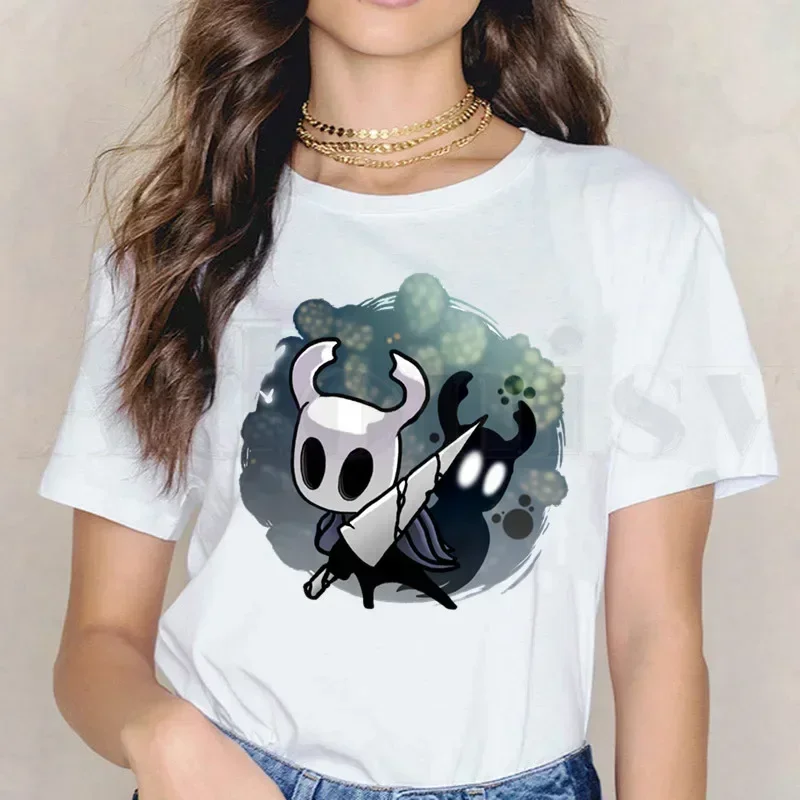 Ghost Knight Graphic Art Hollow Knight Funny Game Short Sleeve Female Tops Tees Harajuku  VintageT Shirts Women's T-shirt