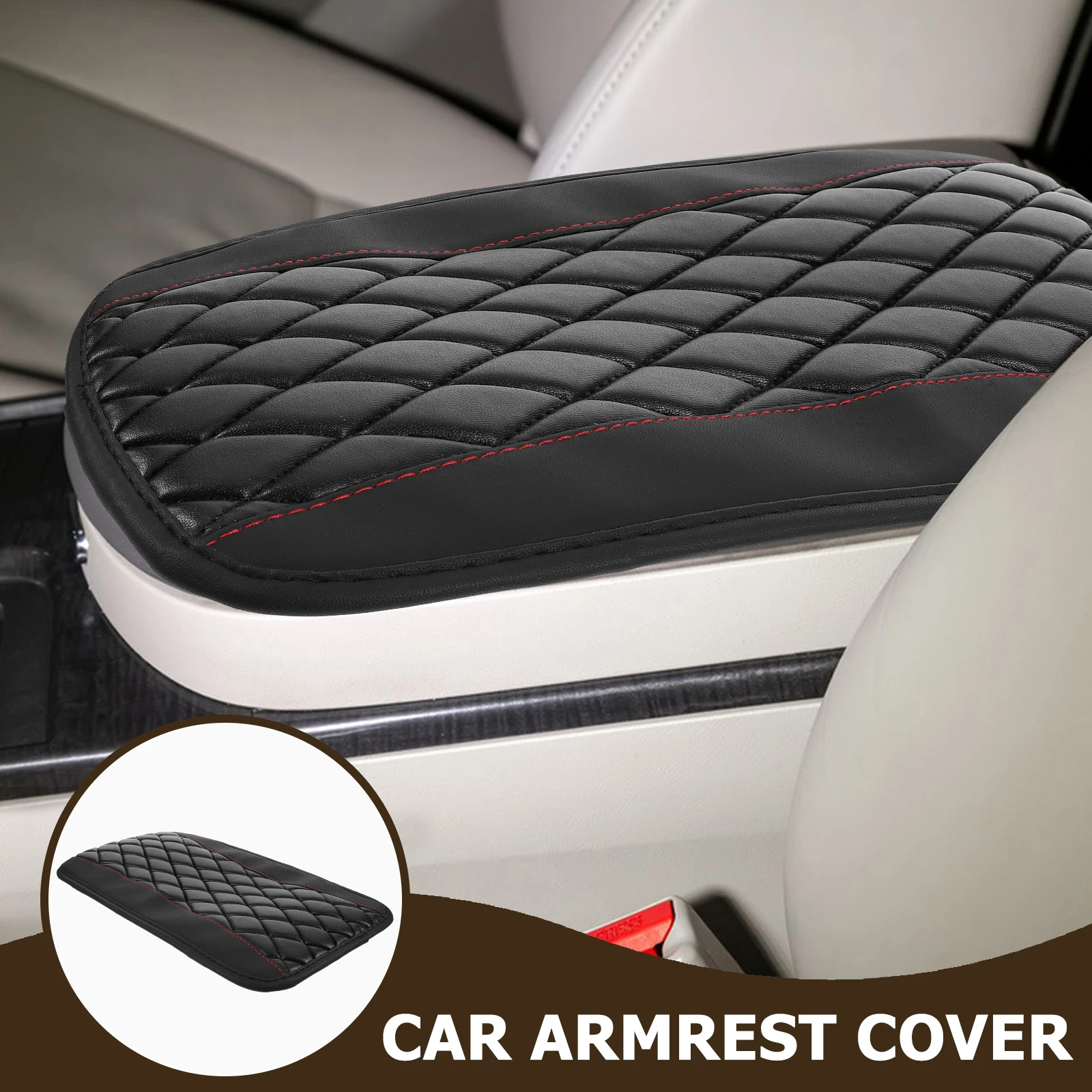 

Pu Center Waterproof Durable Universal Anti Slip Console Cushion For Car Decor Auto Armrest Pad Wear Resistant Stain