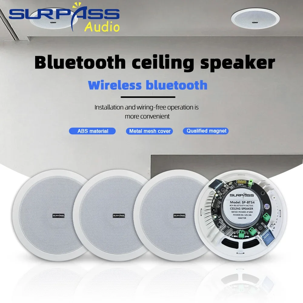 Sistem Audio Cerdas RS485 TUYA Penguat Suara Dinding dengan Android 8.1 Kit Speaker Langit-langit Stereo Bluetooth untuk Hotel