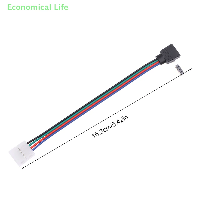 5Pcs 5050 LED RGB Strip Light Connector 4 Pin Conductor Strip To Controller Jumper Solderless Clip On Pigtail Power Adapter