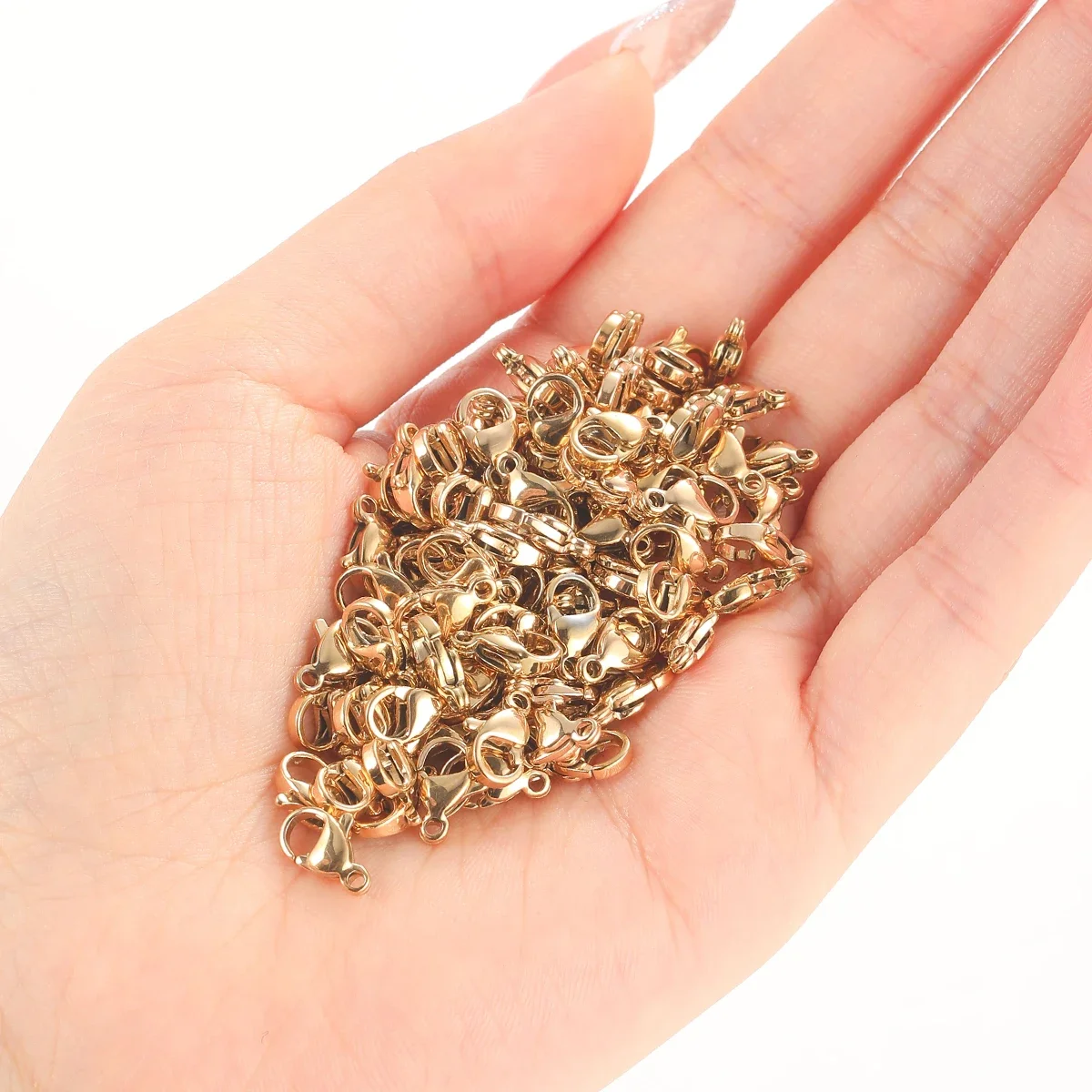 10Pcs/lot 304 Eco-Friendly Stainless Steel Lobster Clasp-Steel Charm Connector For DIY Dangle Necklace Jewelry Making Accessory