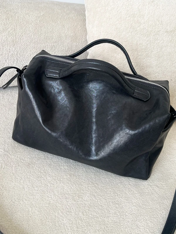 

Ele Women's Crossbody Bag Premium Crystal Tanned Cowhide Pillow aped oulder Bag Medium Hardn Soft Handle