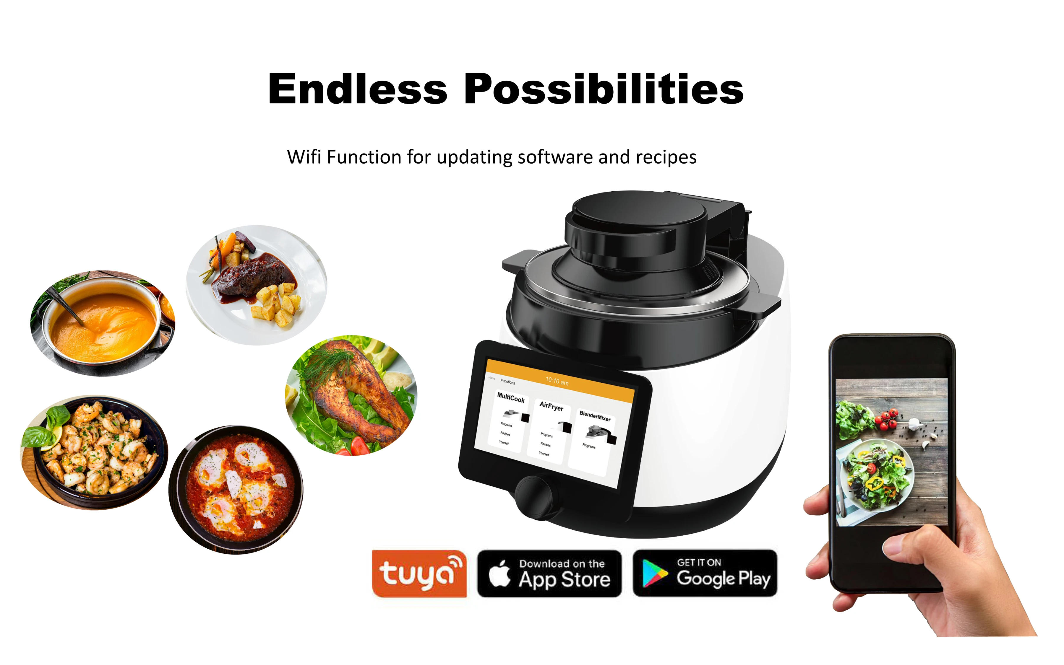 Автоматическая плита с Wi-Fi, кухонная техника, умный робот для приготовления пищи, термофритюрница, кухонный комбайн, кухонная машина