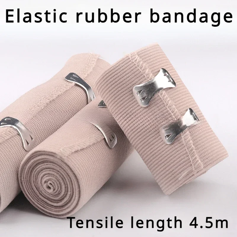 1 Roll Compression Bandage Wrap with Clips,Sports Bandages Tape for Ankle, Wrist, Arm, Leg Sprains First Aid Bandages Measure