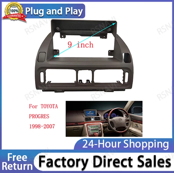 9 INCH Radio Frame For TOYOTA PROGRES 1998-2007 Right Hand Drive DVD Android Surround Kit Stereo Replacement Panel Audio Facia