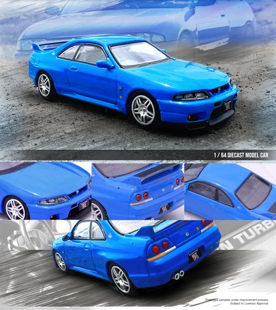 INNO64 MODELS 1:64 nissan skyline GT-R R33 LM blue car model