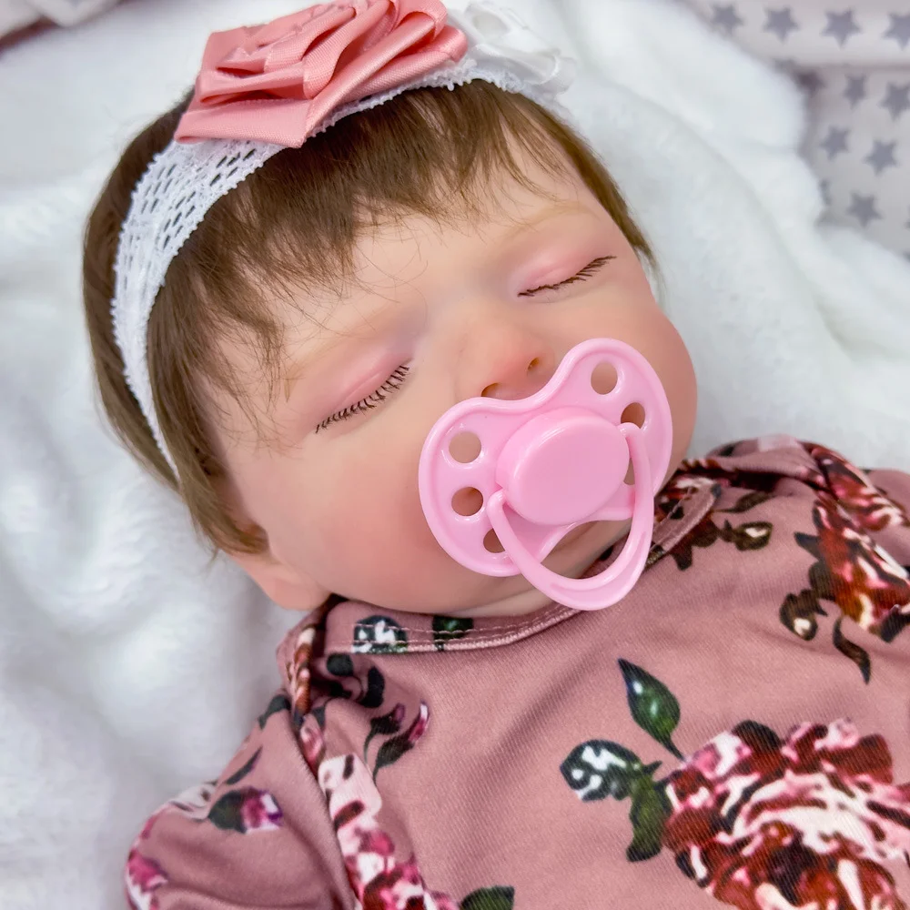 New 50cm Simulation Baby Soft Rubber Body/Cloth Body Reborn Doll Can Sit or Lie Down Doll Children's Holiday Gift W-001