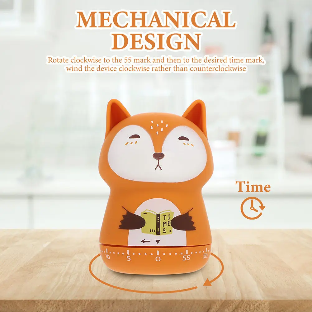 2Pcs Animal Shape Mechanical Countdown Timer for Home Kitchen Cooking Baking Washing Time Tracking Habit Training Learning
