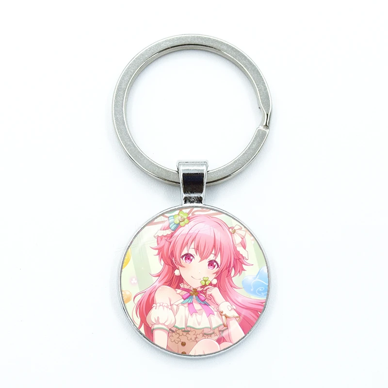 Projeto SEKAI Anime Momoi Airi MAIS MAIS SALTO! Chaveiro com pingente de vidro, joias, bolsa, lembrança, chaveiro