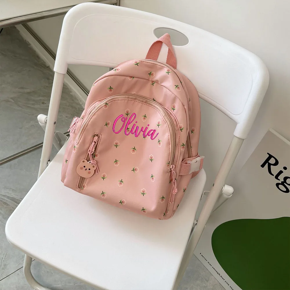 Personalized Girls Mini Backpack Elementary School Backpack Pink Blue Embroidered Your Name Outgoing Travel Bags Gift Backpacks