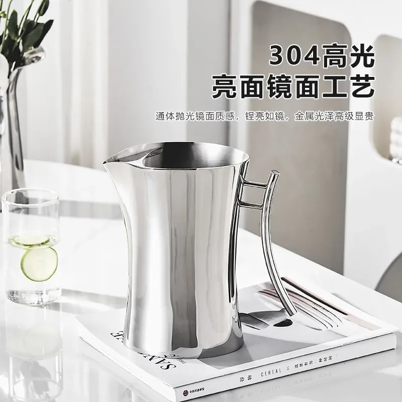 Modern Stainless Steel Cold Brew Kettle Minimalist Metal Teapot for Home Living Room Decor Creative Light Luxury Kitchenware