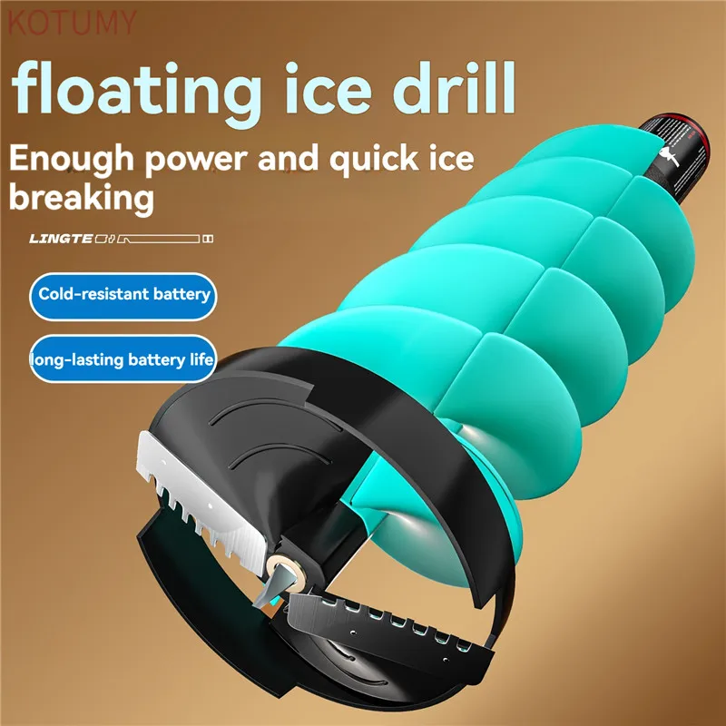 Ice Drill Auger Nylon Blade Sturdy Fast Cutting Portable Metal Ice Auger for Rivers Fishing Outdoor Activities Winter Sports