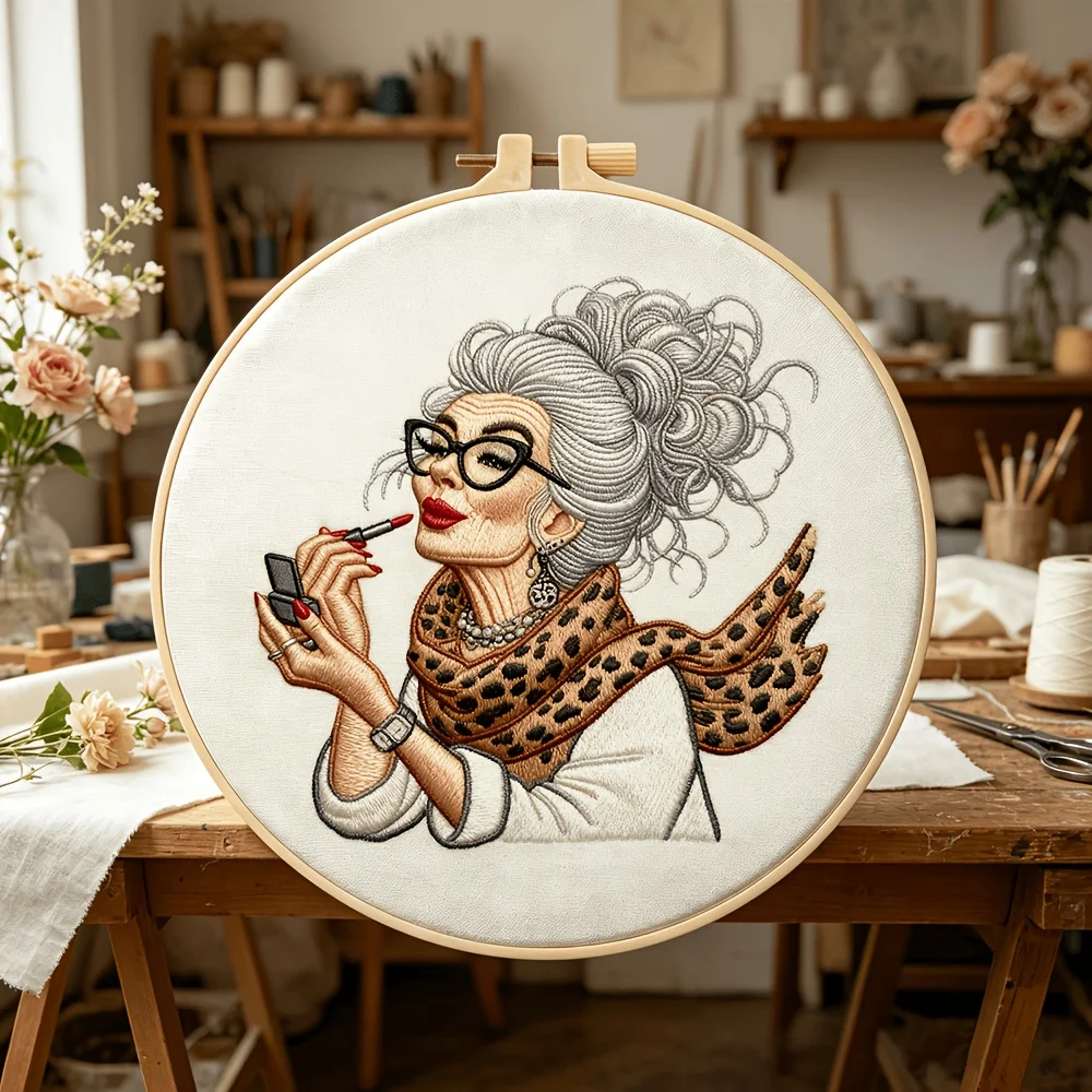 Beginner Friendly DIY Embroidery Kit Pre-Printed Design Complete Tools Including Hoop Thread Needles Set for Home Decor
