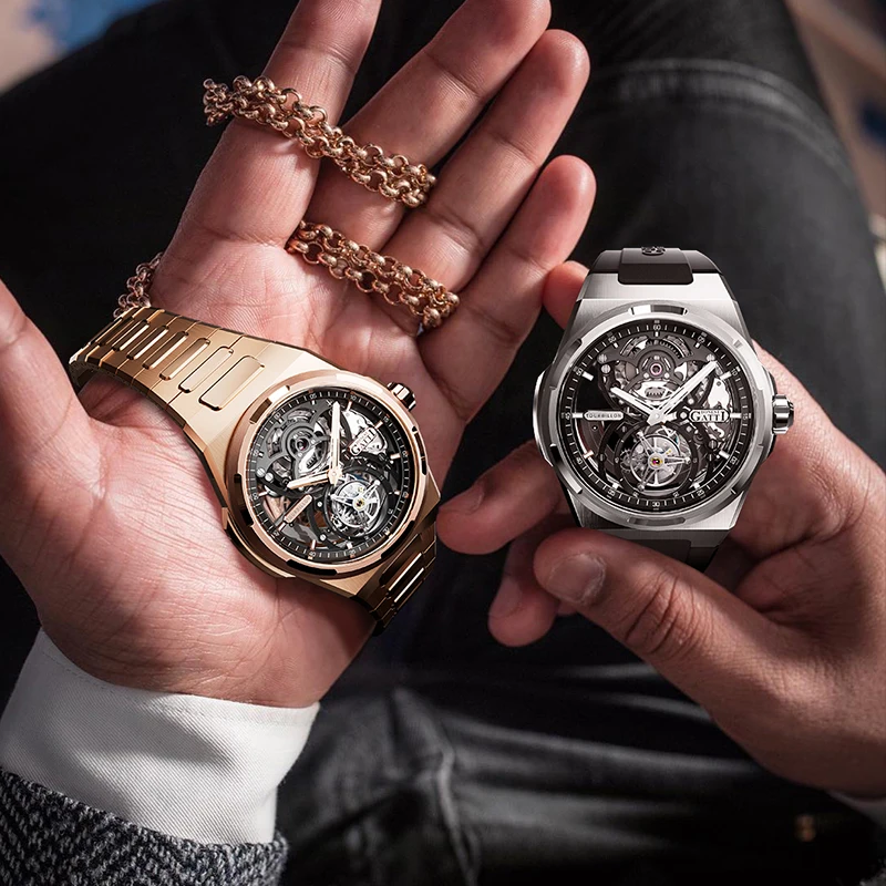 BONEST GATTI Brand BG7004 Mechanical Wristwatches Automatic Movement Luxury Sapphire Watches Skeleton Watch For Man