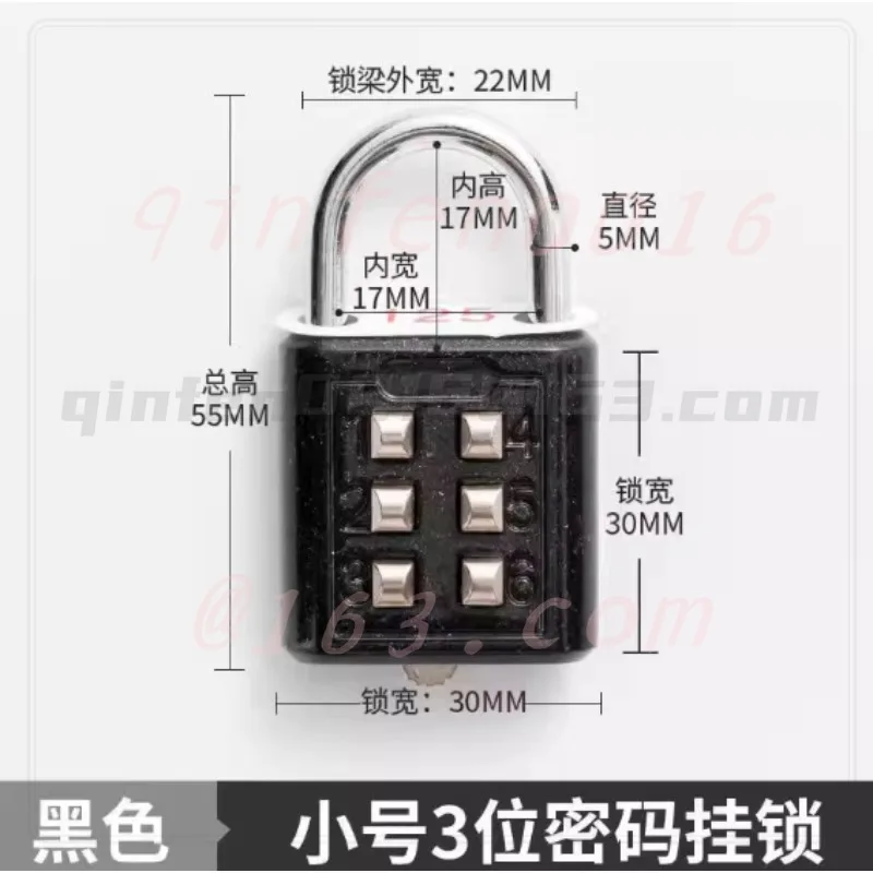6-digit Digital Password Code Combination Padlock for Luggage Travel Code Smart Lock Zinc Alloy