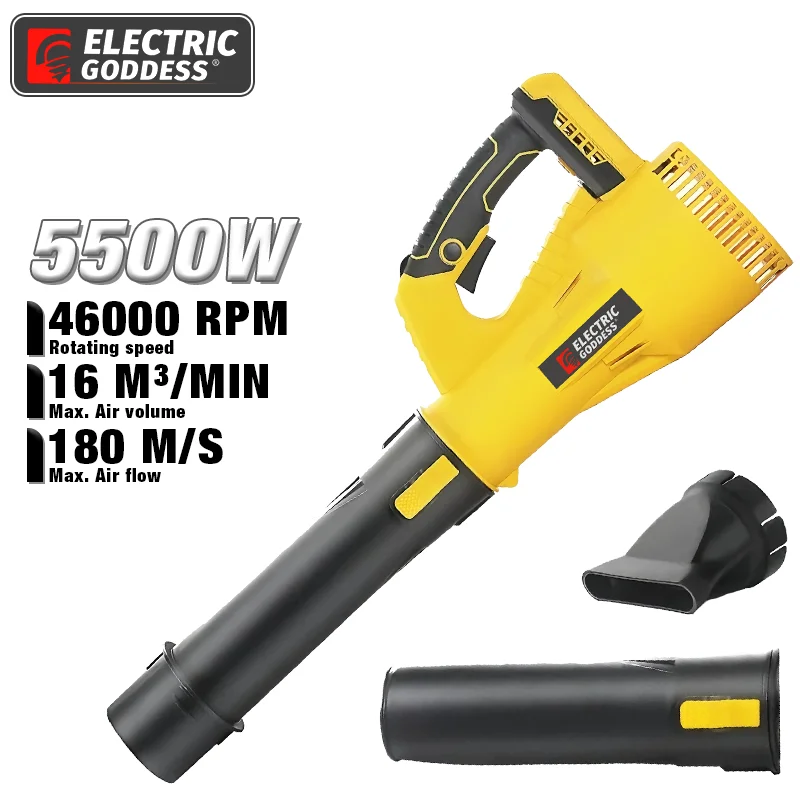

Brushless Leaf Blower Cordless Jobsite Air Blower 6-Speed Up to 180M/S Leaf Dust Snow Cleaning for Dewalt 20V Battery Pins