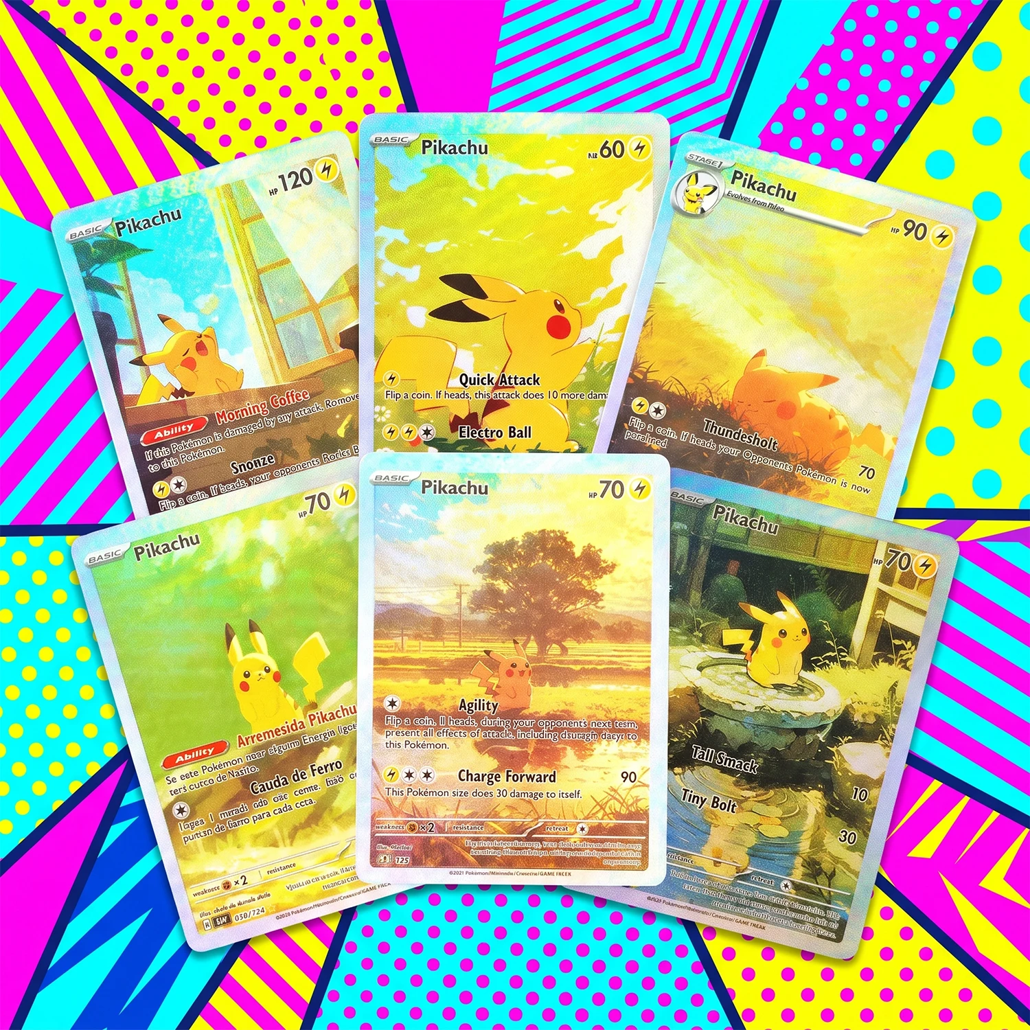 DIY TCG PKM Card 6Pcs  Custom Full Art Set High Quality Self Made Single Anime Game Cards Gift