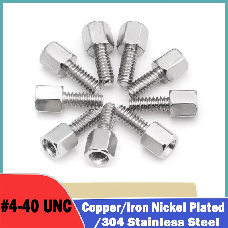 #4-40 UNC Copper/Iron Nickel Plated/304 Stainless Steel Male to Female Hex Standoff Board Stud Spacing Screws Bolt Column Spacer