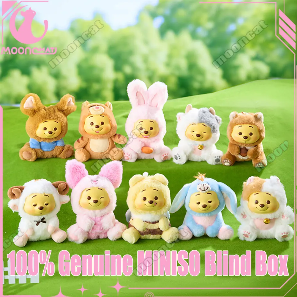 

100% Genuine Miniso Blind Box Disney Pooh Bear Series Naughty Party Vinyl Plush Pendant Children'S Toy Cute Model Birthday Gift