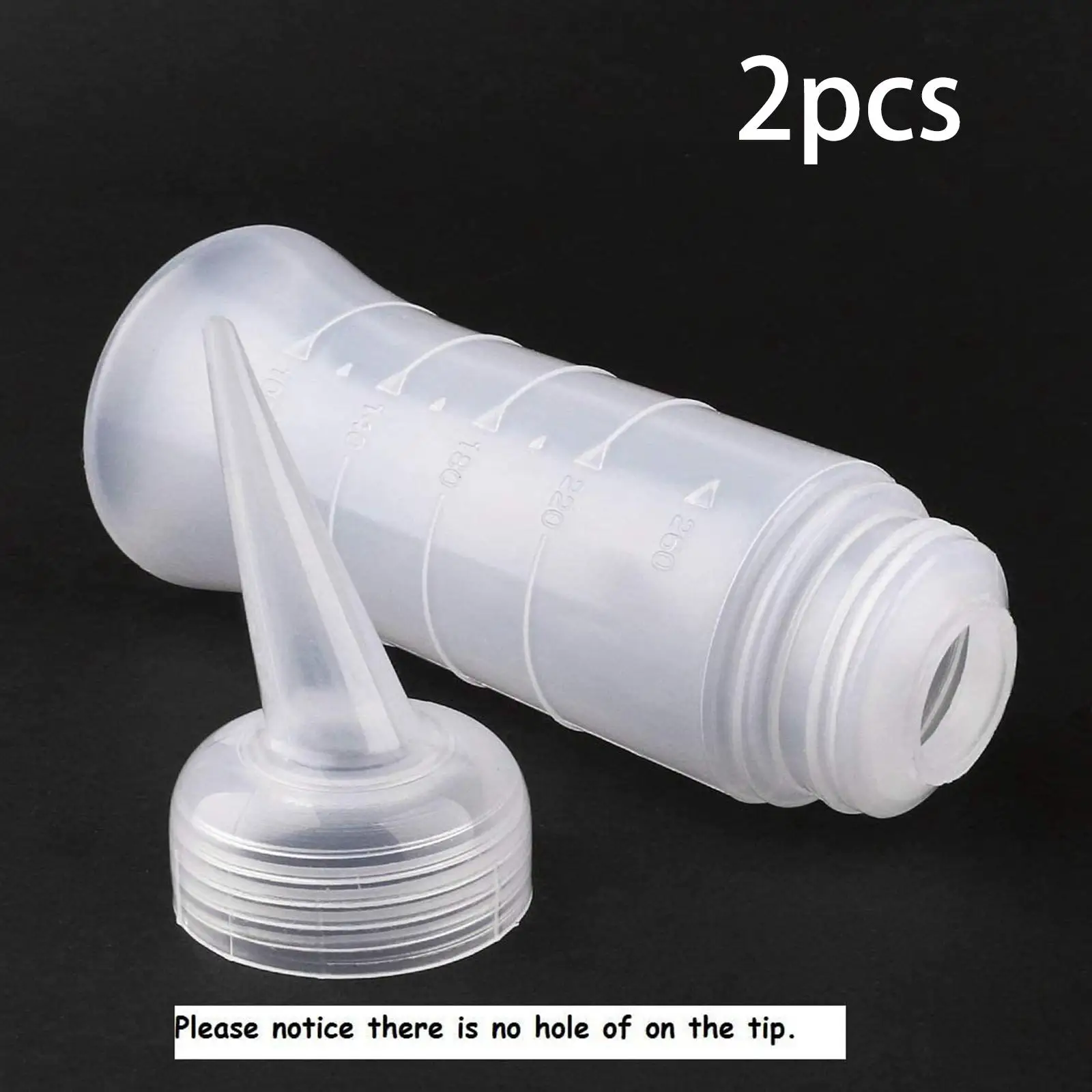 2 Pieces Applicator Bottle Salon Hair Coloring Dyeing Dispensing Container Hairdressing Styling Tool 8.8oz Hair Oil Applicator