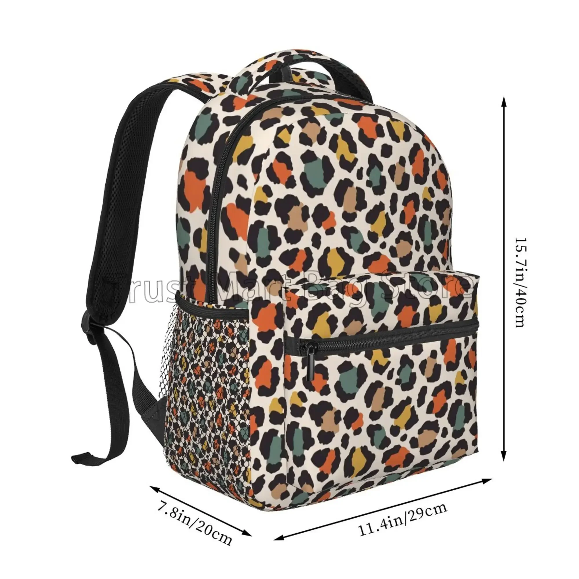 Mochila para laptop com estampa de leopardo, bolsa escolar para meninos e meninas, mochilas para computador, viagem, caminhadas, acampamento, mochila com vários bolsos