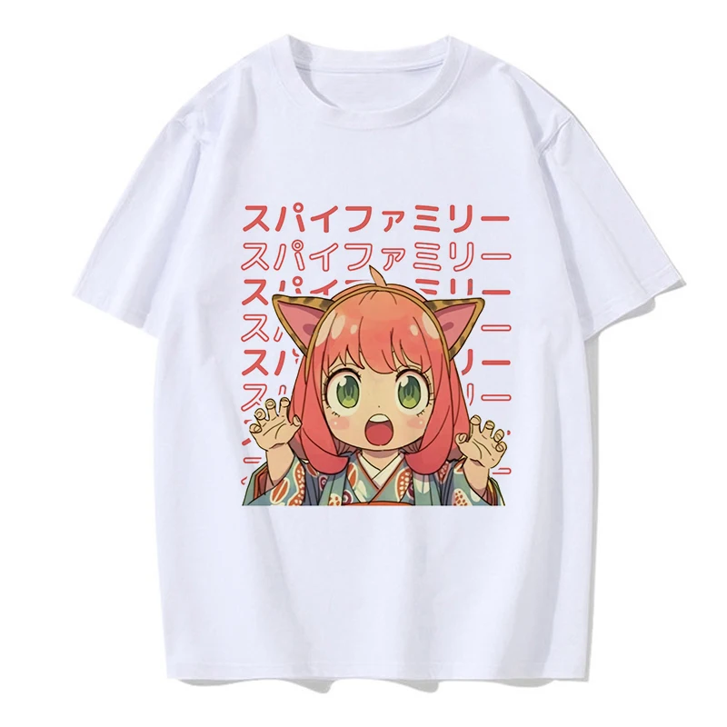 Y2k Shirt Anya Forger spy x family Anime T Shirt Kawaii Cartoon Mens/Women Tops Harajuku Unisex Fashion Streetwear Manga Tshirt