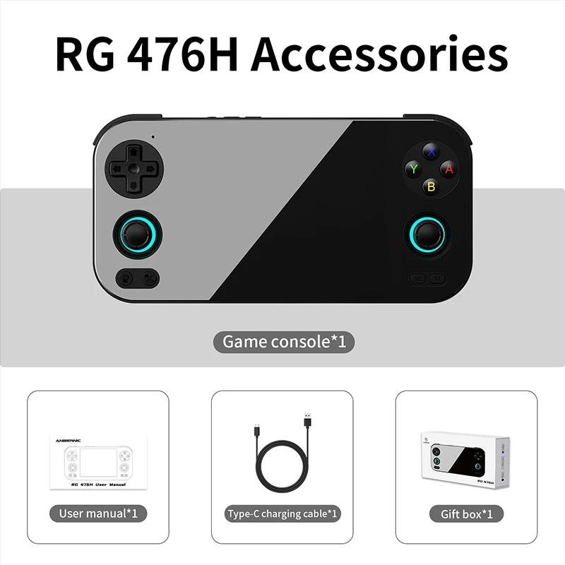 Anbernic RG476H Tragbare Spielekonsole, 4,7-Zoll-LTPS-Bildschirm, Android 13/Unisoc T820, PS2 und AI-Assistent, Geschenke für Weihnachten – Detail 9